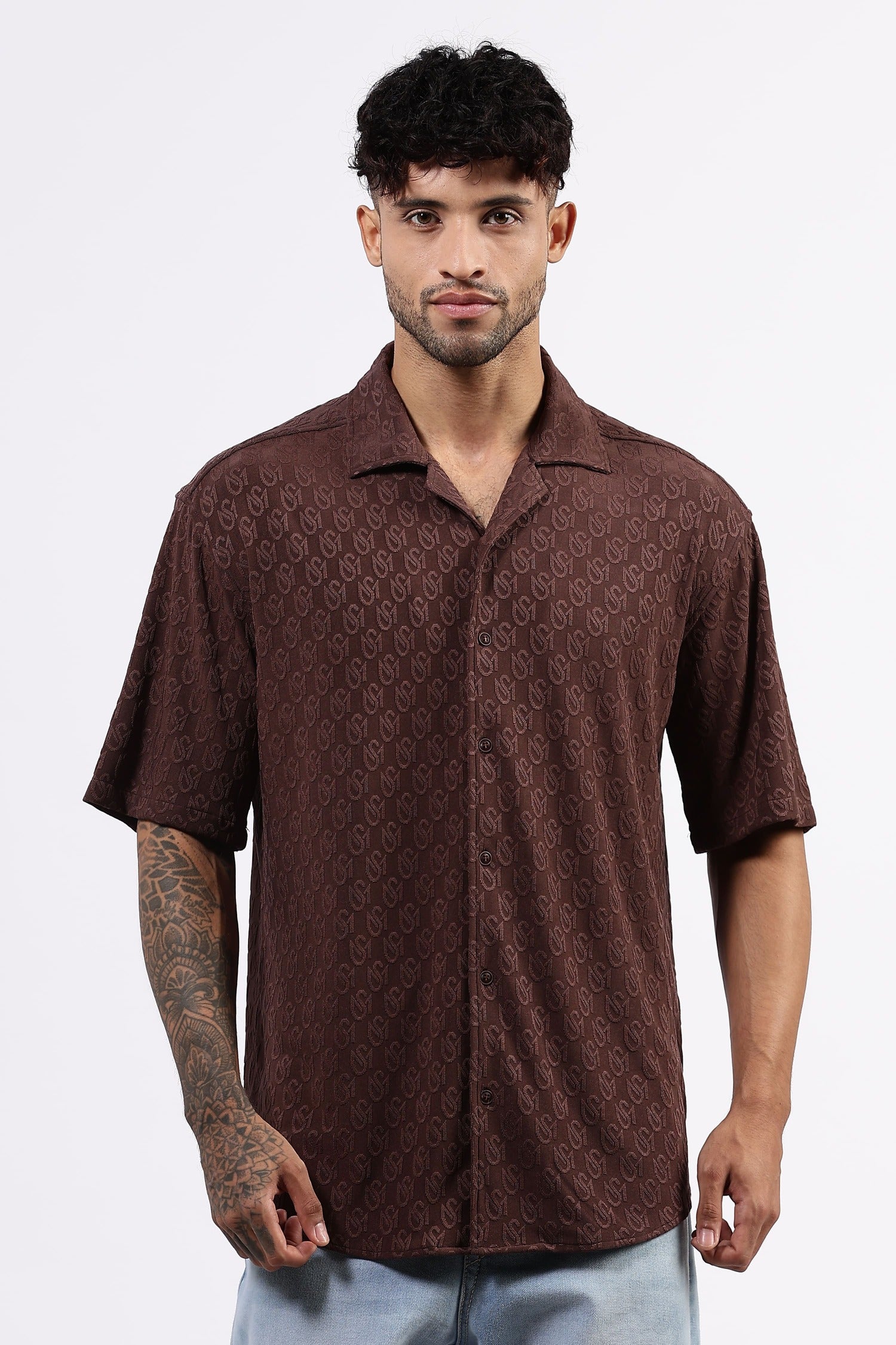 Coffee brown drop shoulder Shirt
