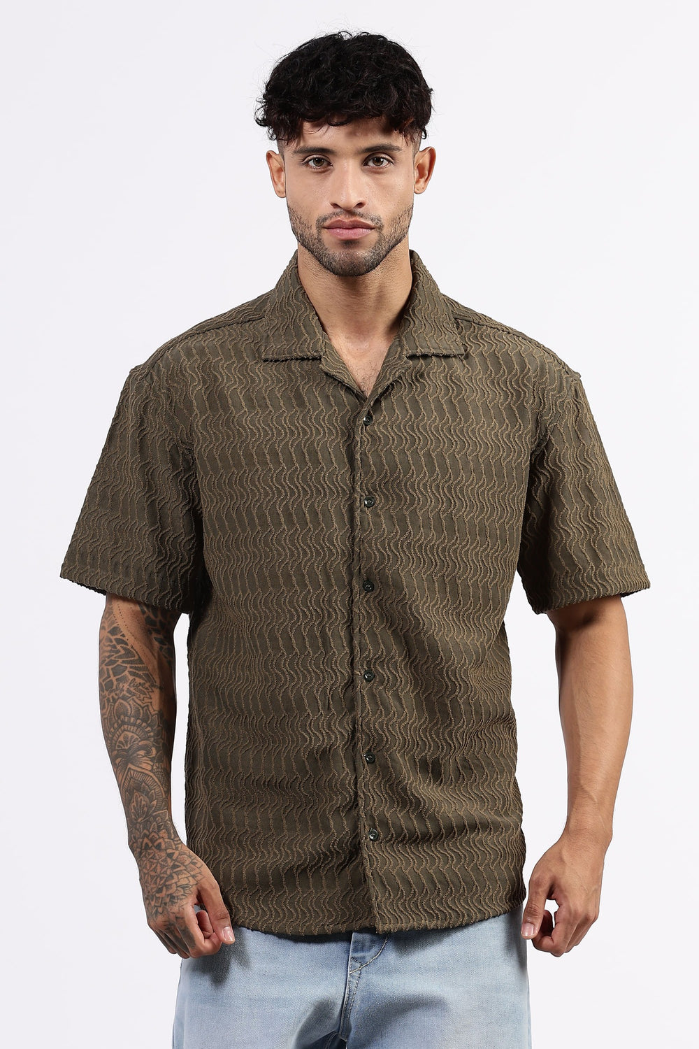 Oversized Green patterned shirt