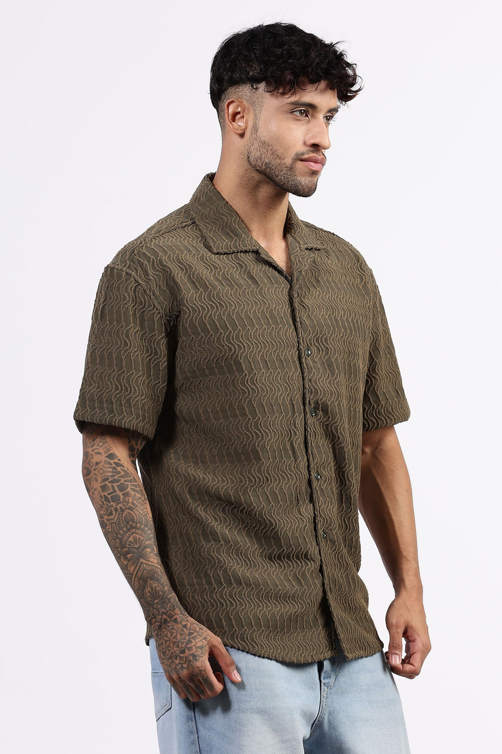 Oversized Green patterned shirt