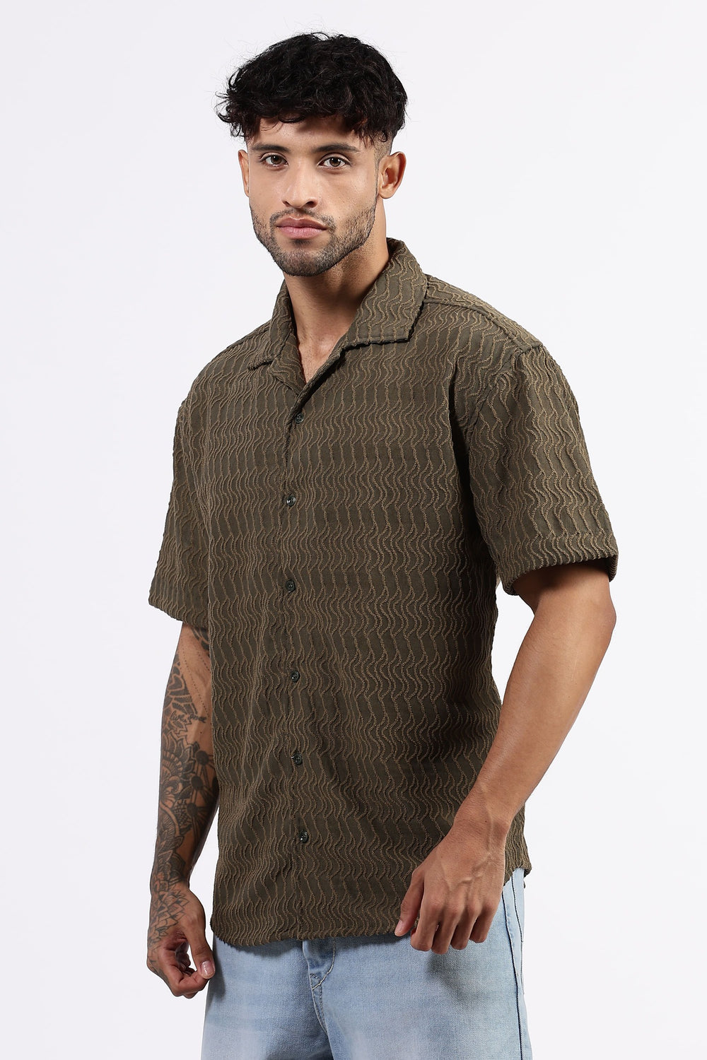 Oversized Green patterned shirt