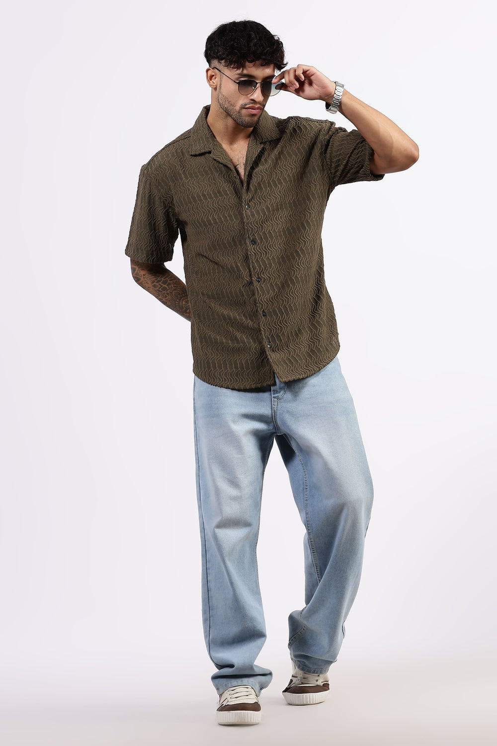 Oversized Green patterned shirt