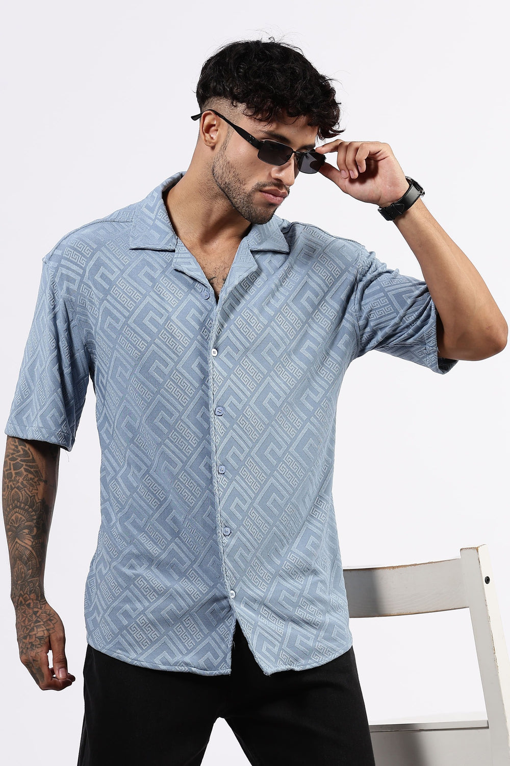 Sky blue drop shoulder Shirt