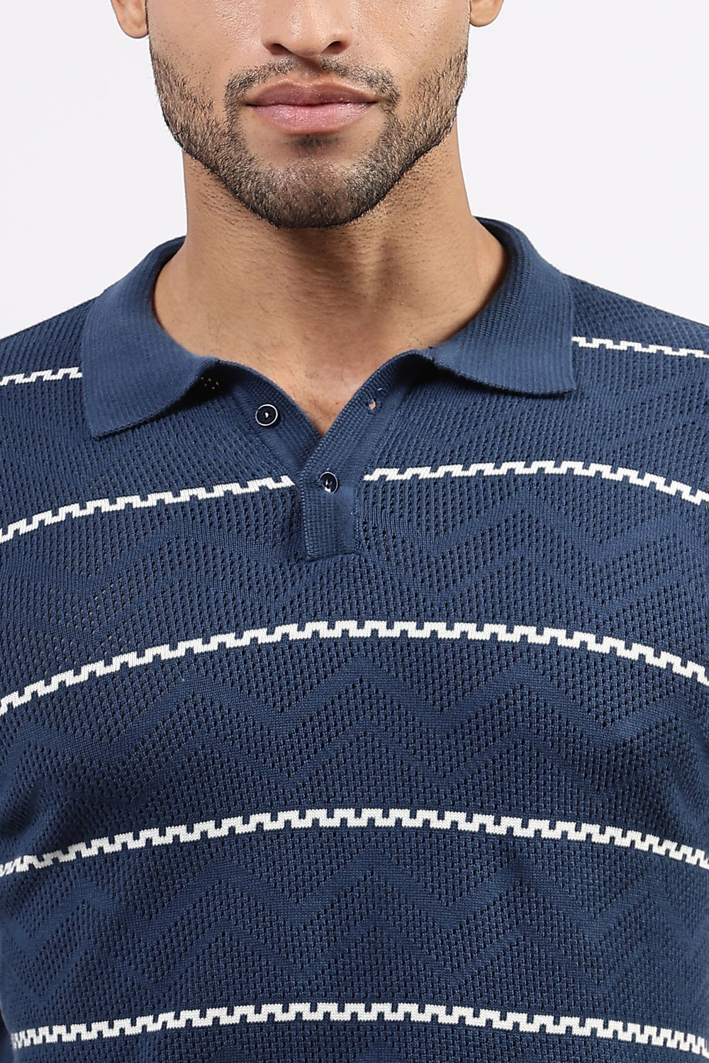 Patterned Blue polo Tshirt