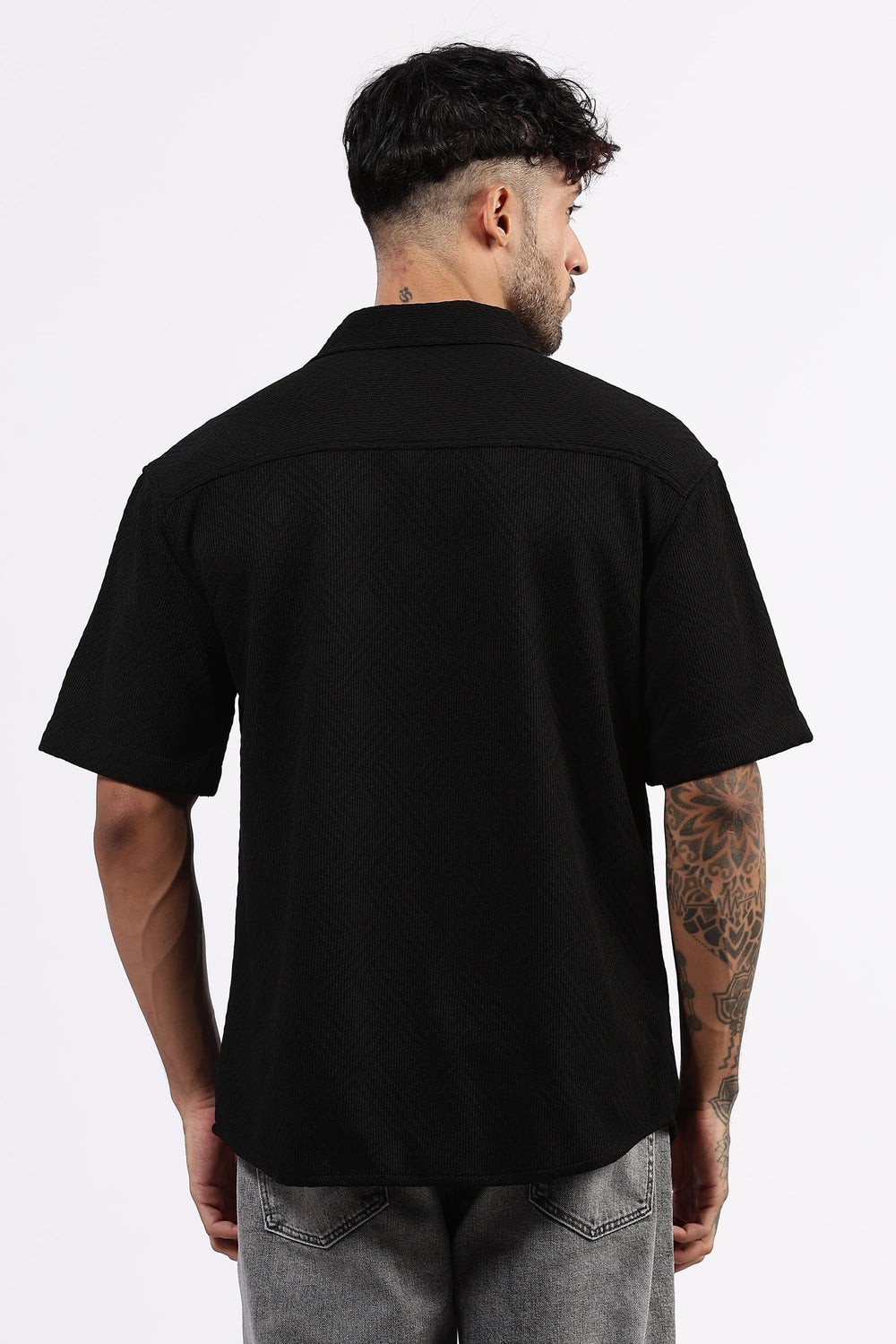 Jacquard drop shoulder shirt