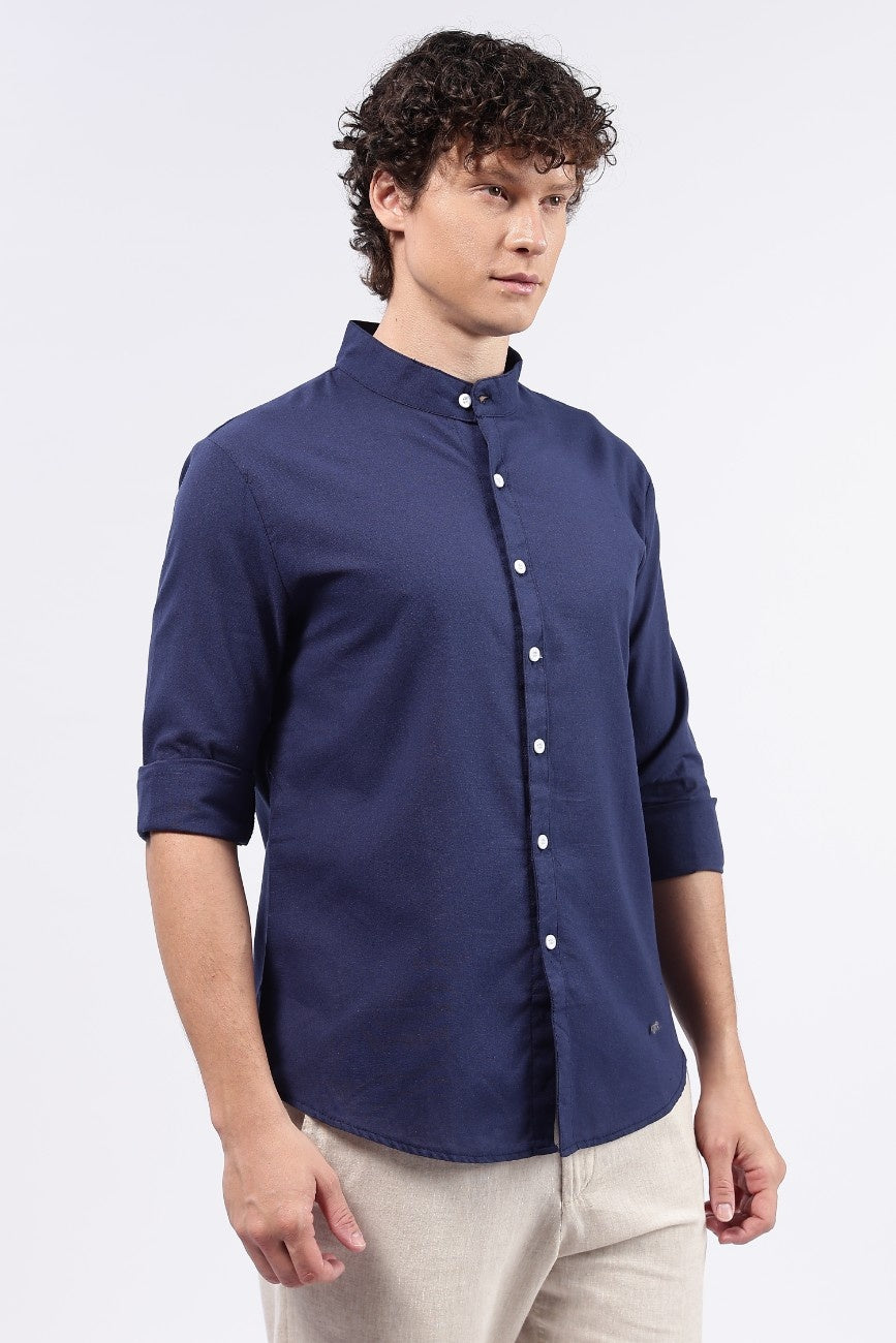 Deep Navy Linen Classic Shirt