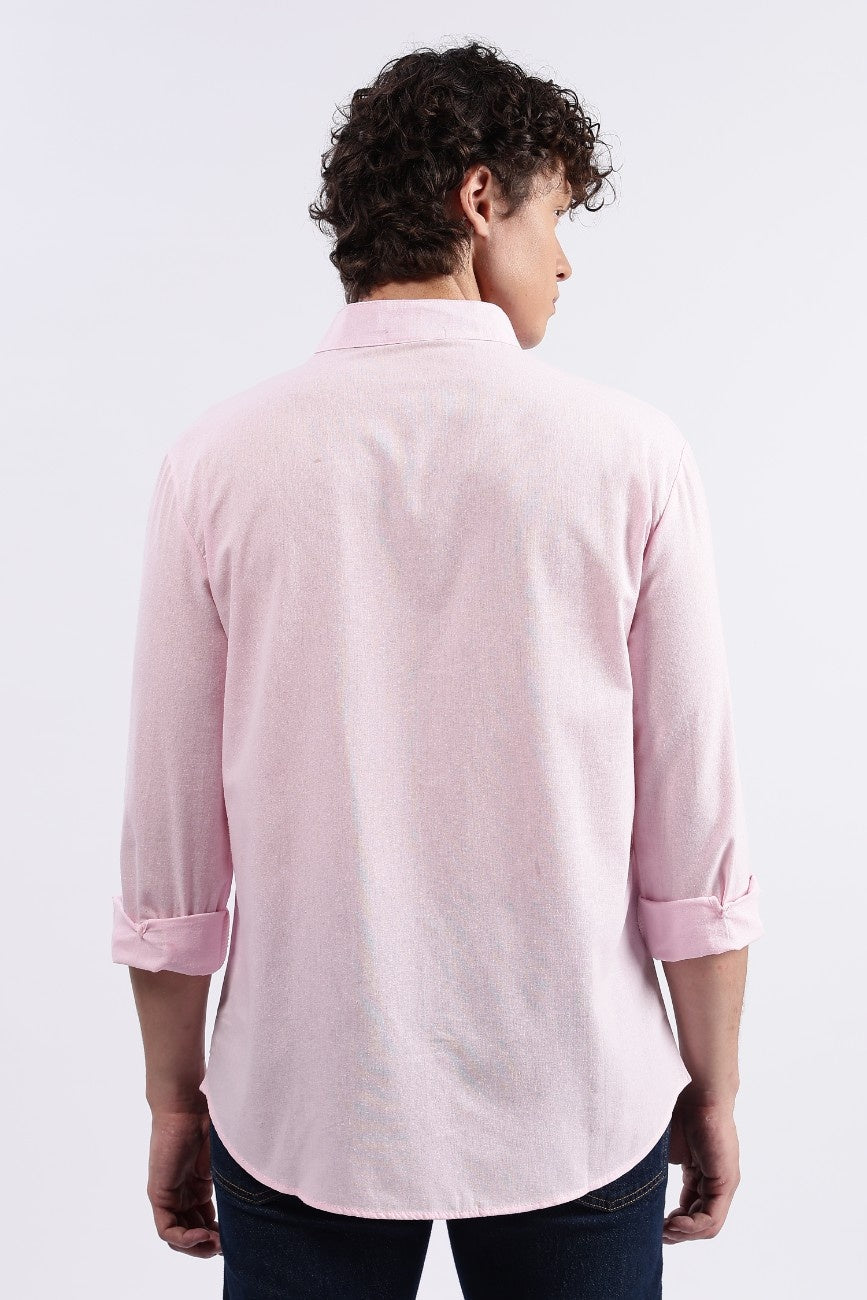 Pink Linen Classic Shirt
