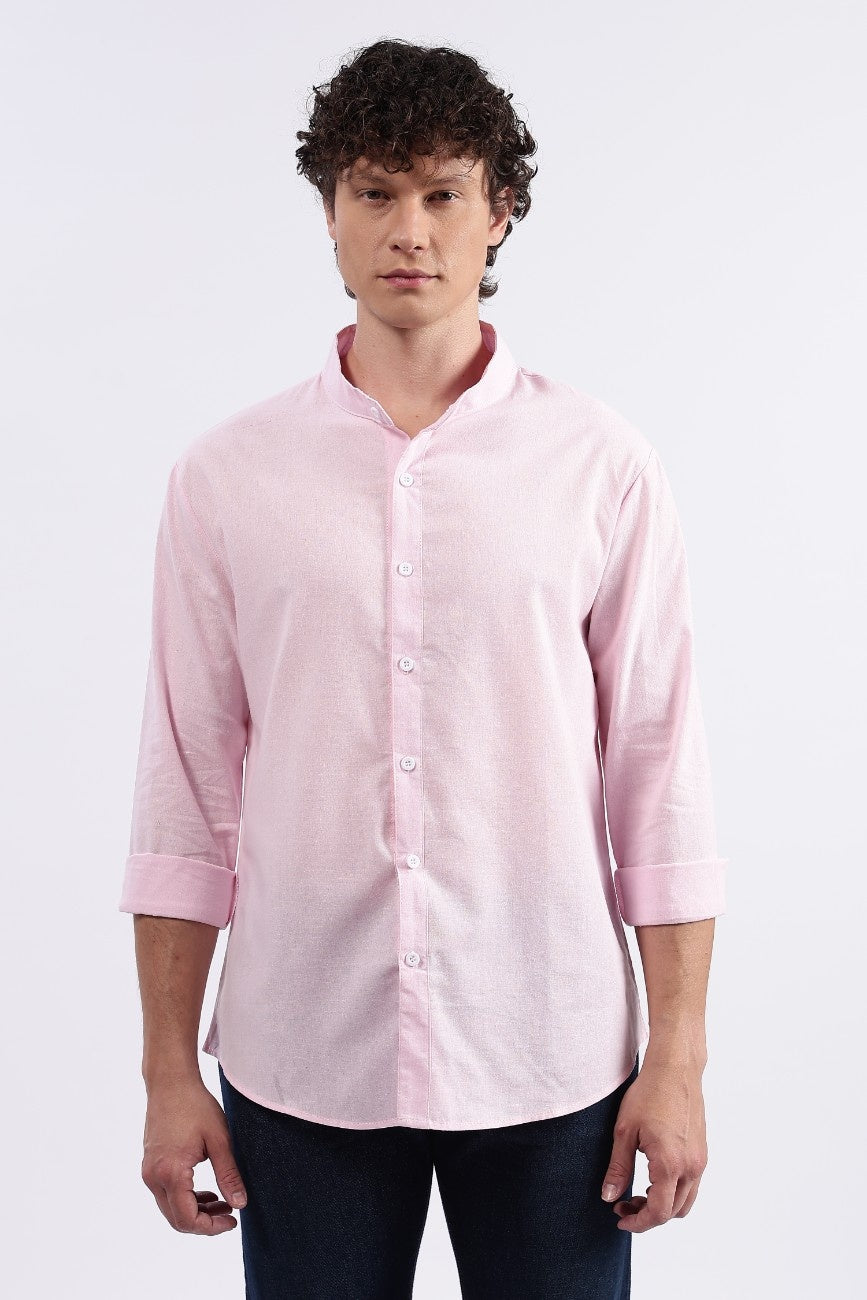 Pink Linen Classic Shirt