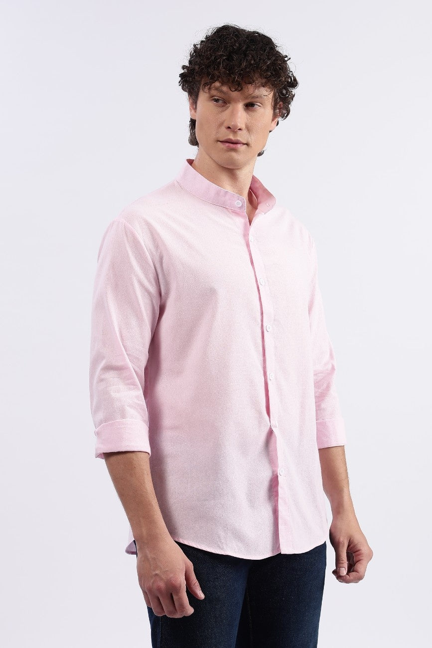 Pink Linen Classic Shirt