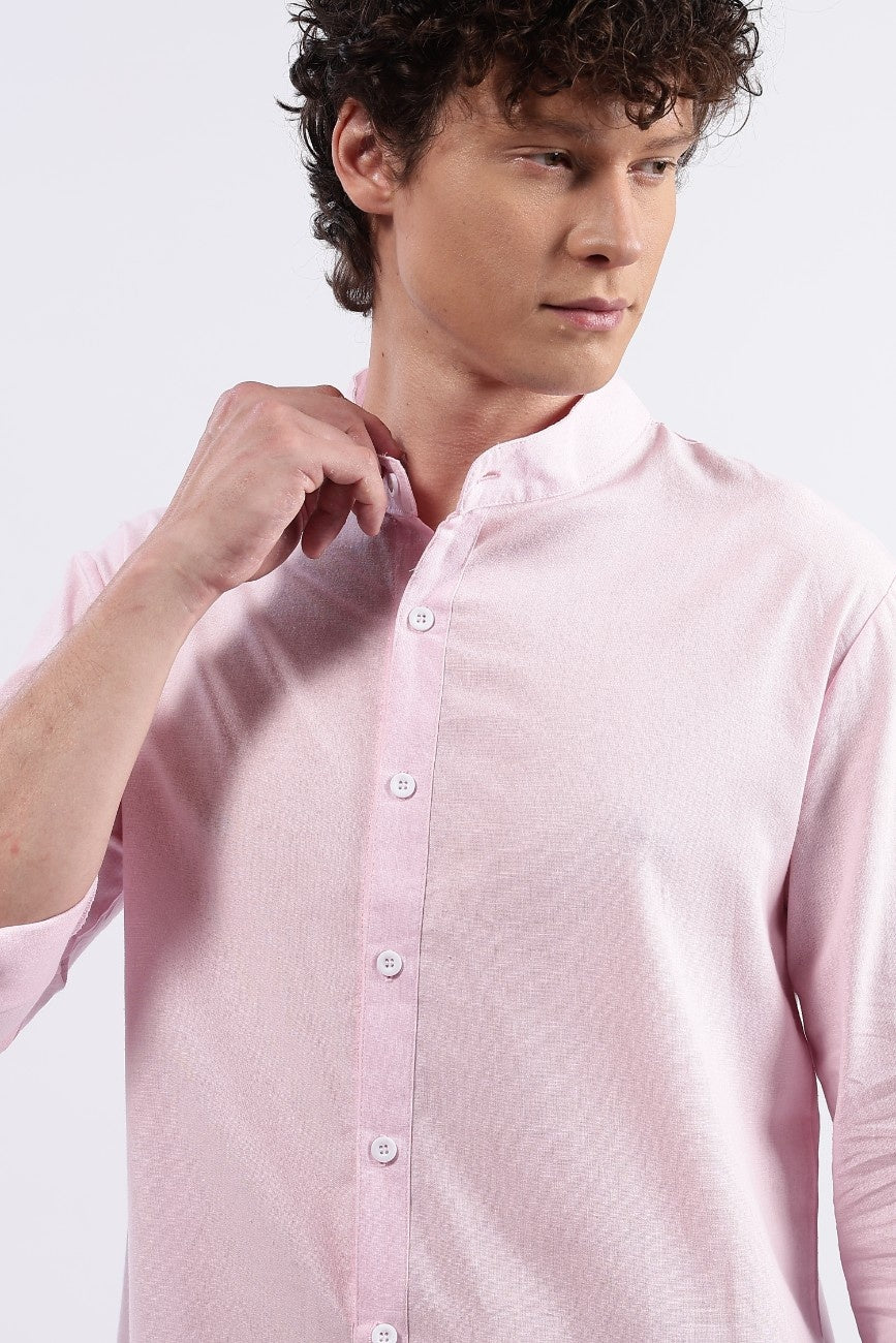 Pink Linen Classic Shirt