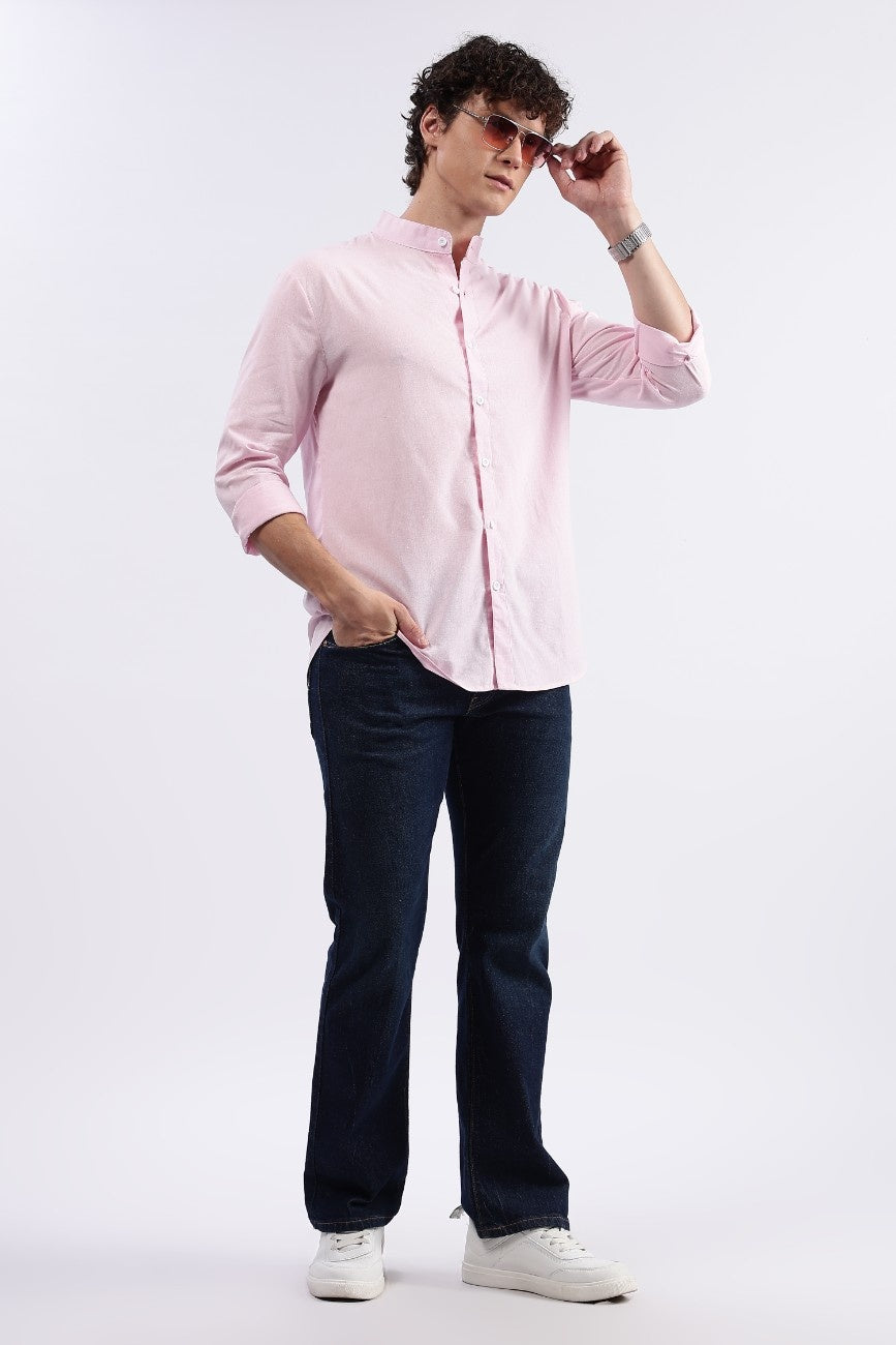 Pink Linen Classic Shirt
