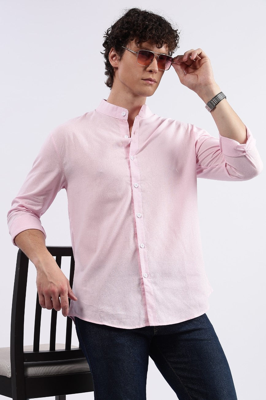 Pink Linen Classic Shirt