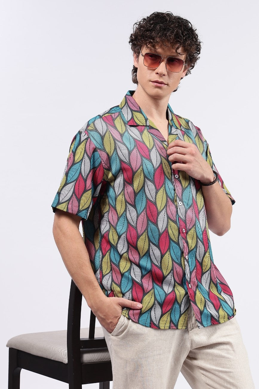 Tropical Leaf Cuban Shirt