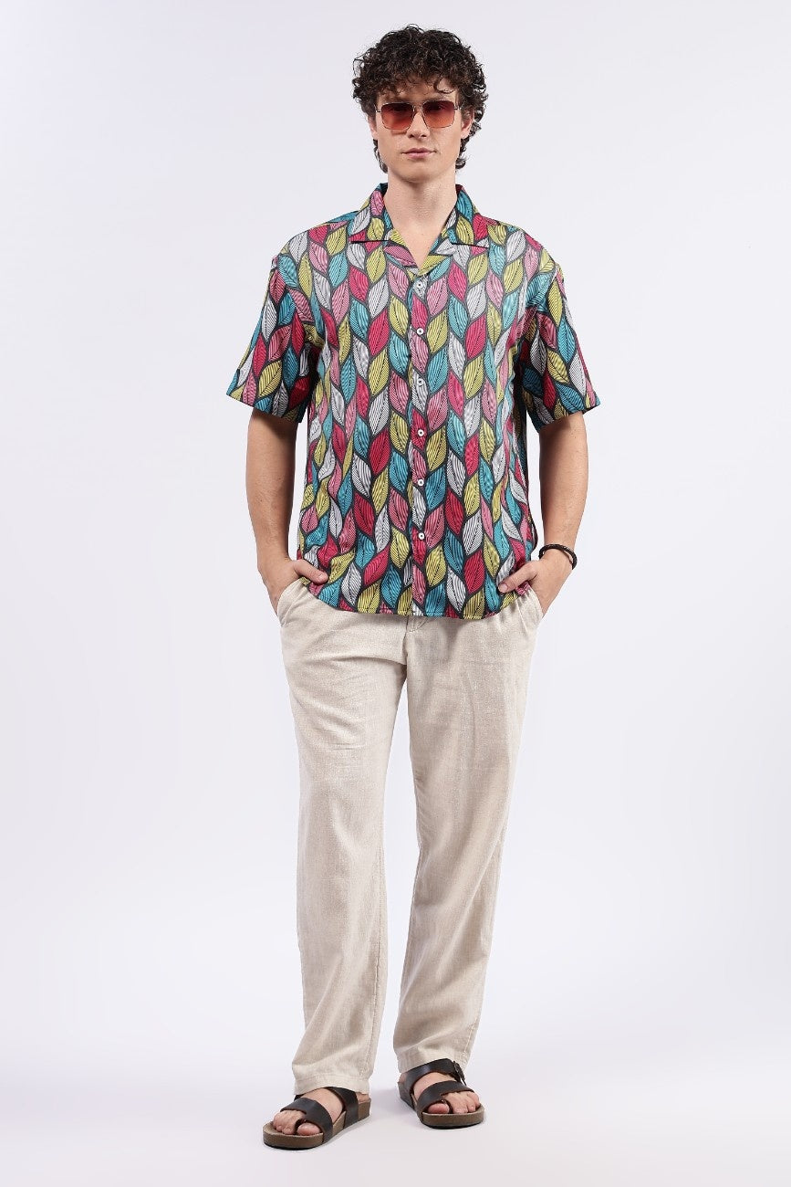 Tropical Leaf Cuban Shirt