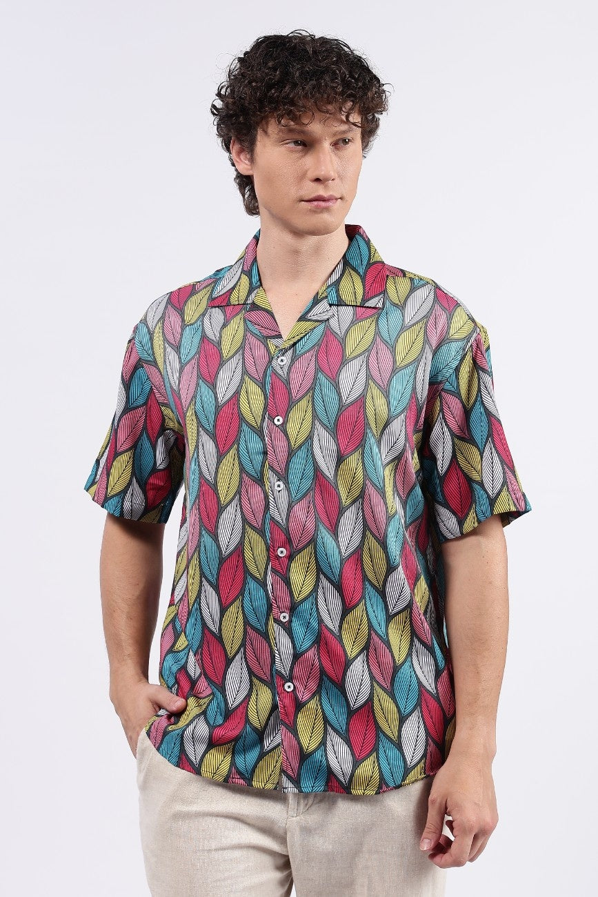 Tropical Leaf Cuban Shirt