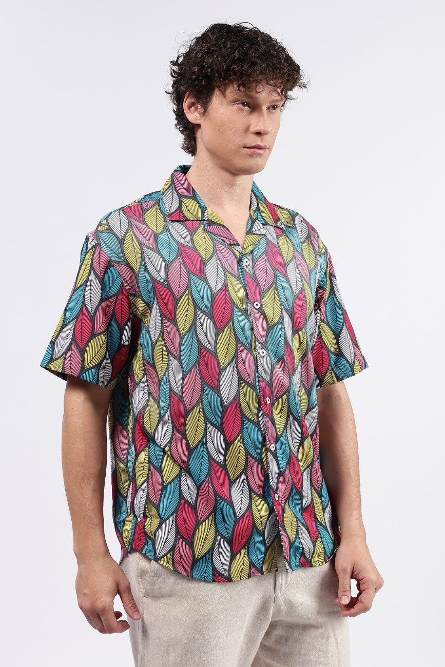 Tropical Leaf Cuban Shirt