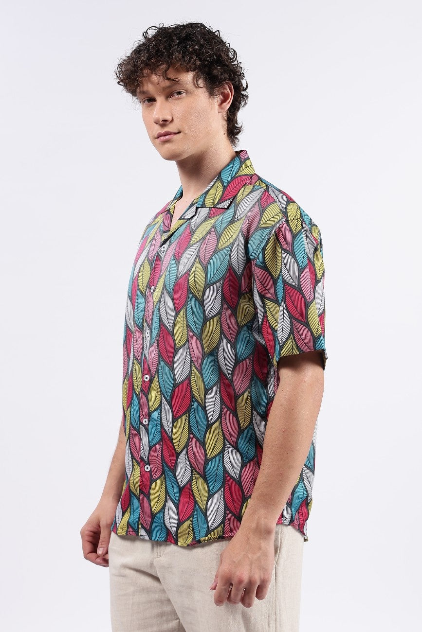 Tropical Leaf Cuban Shirt