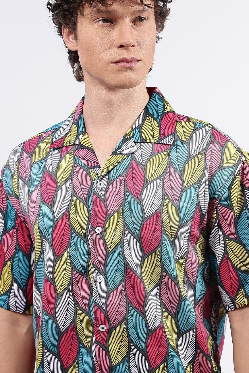 Tropical Leaf Cuban Shirt