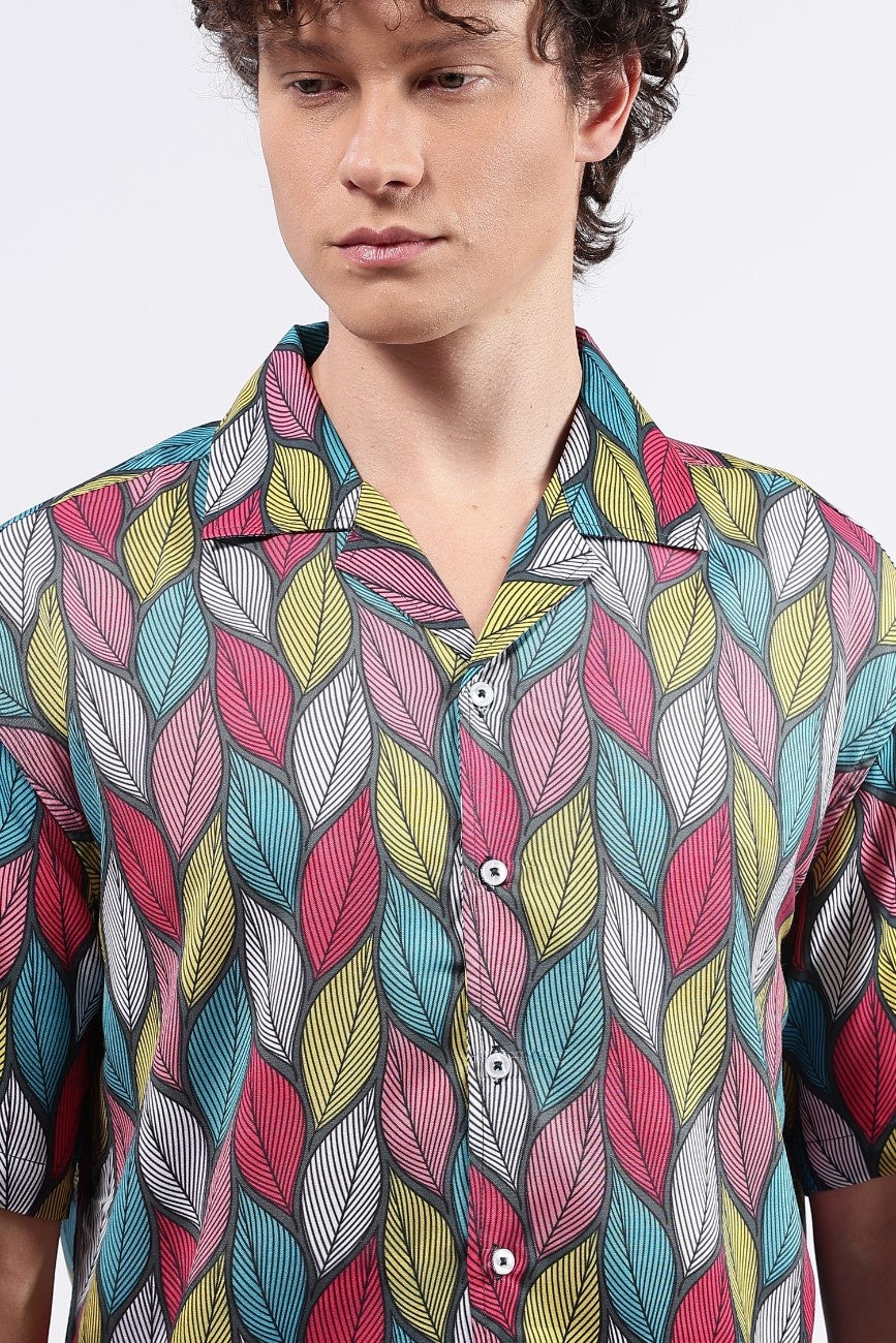 Tropical Leaf Cuban Shirt