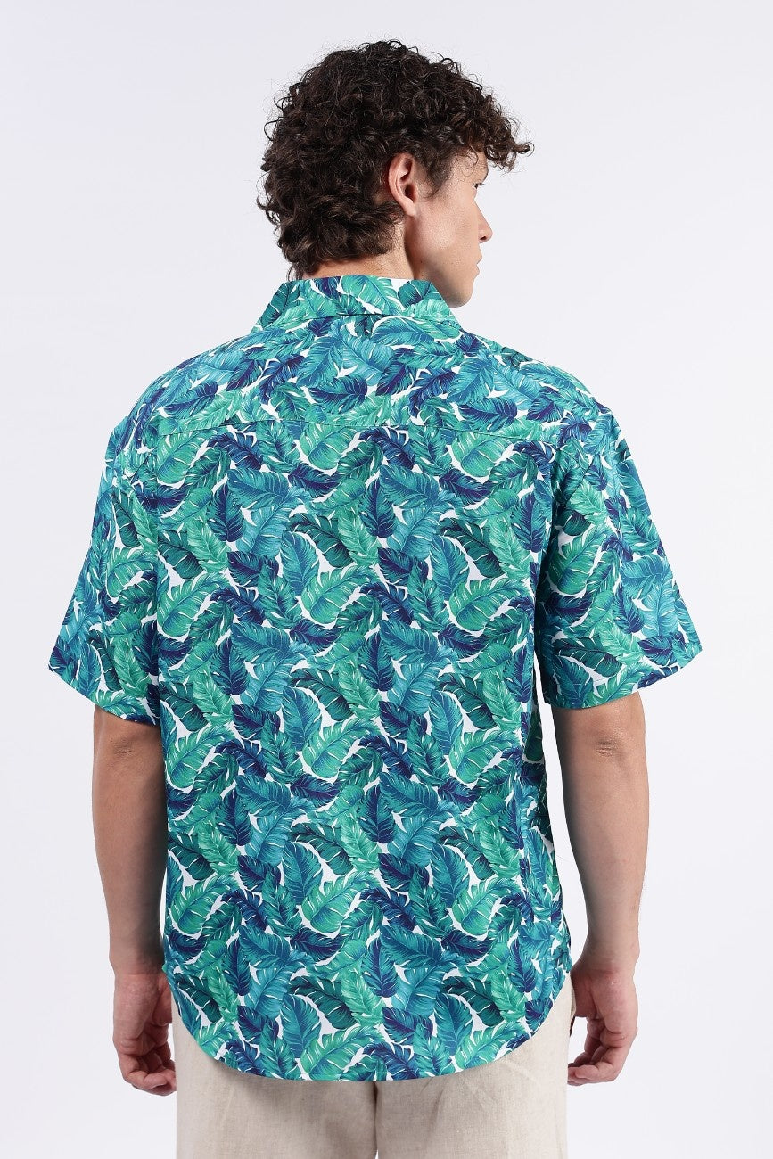 Tropical Blue Printed Shirt