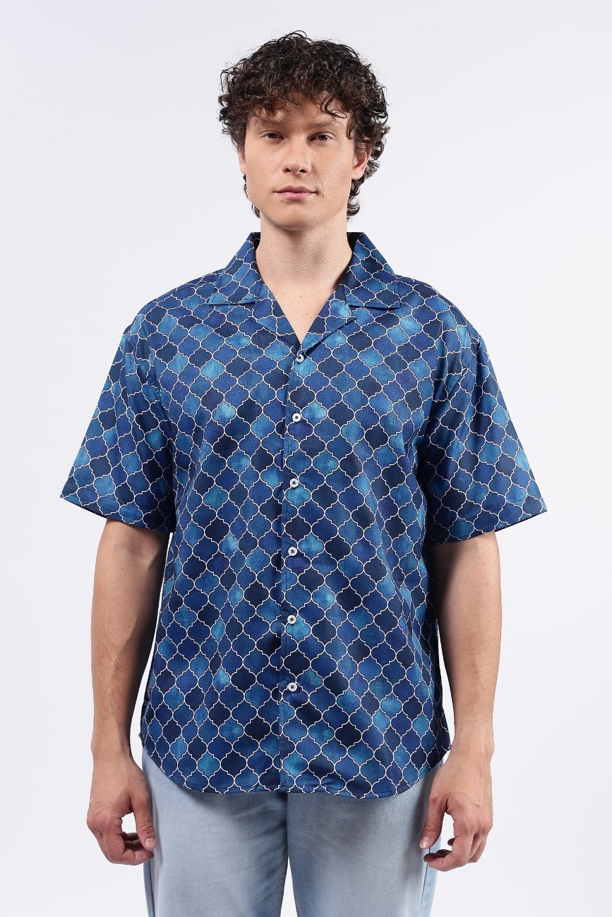 Geo Drift Cuban Shirt