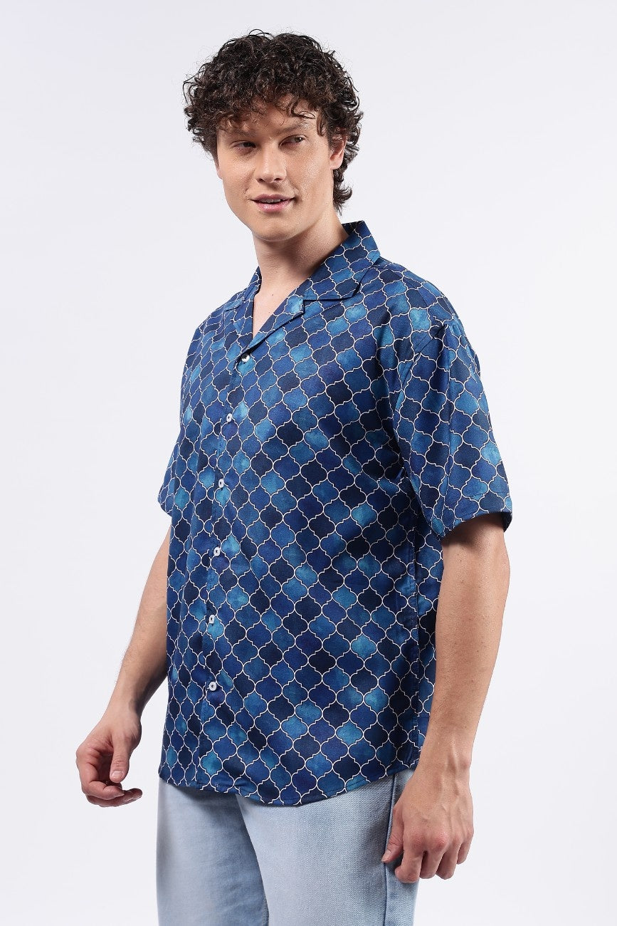 Geo Drift Cuban Shirt