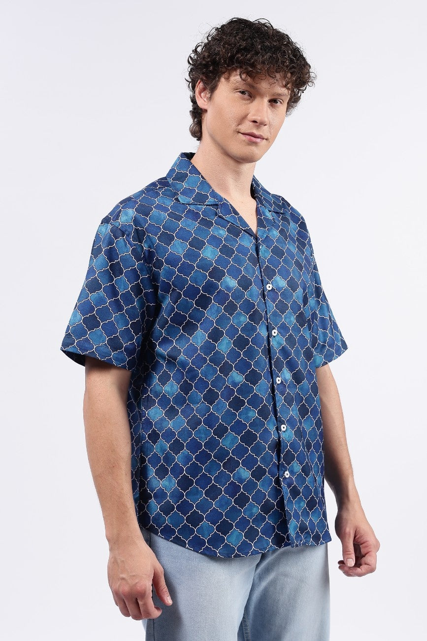 Geo Drift Cuban Shirt