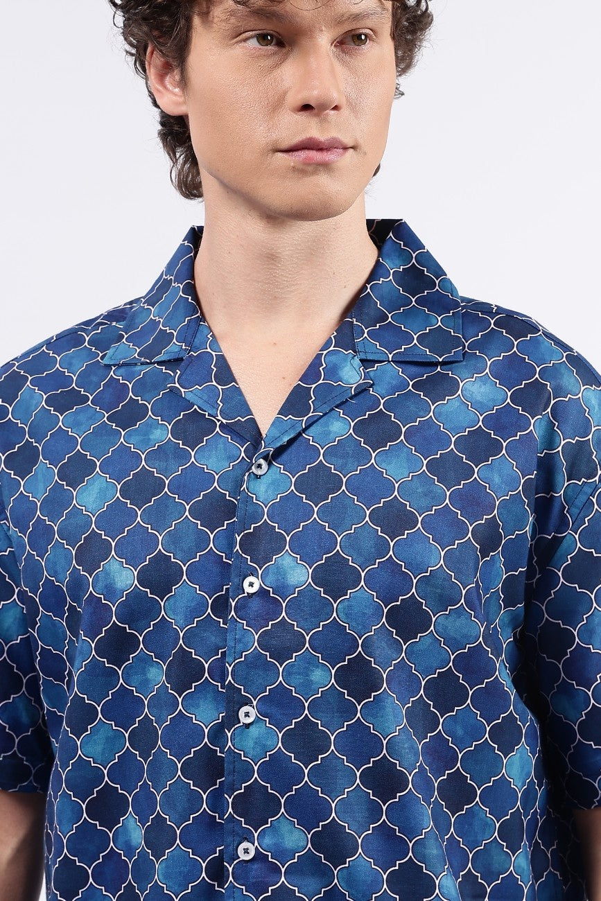 Geo Drift Cuban Shirt