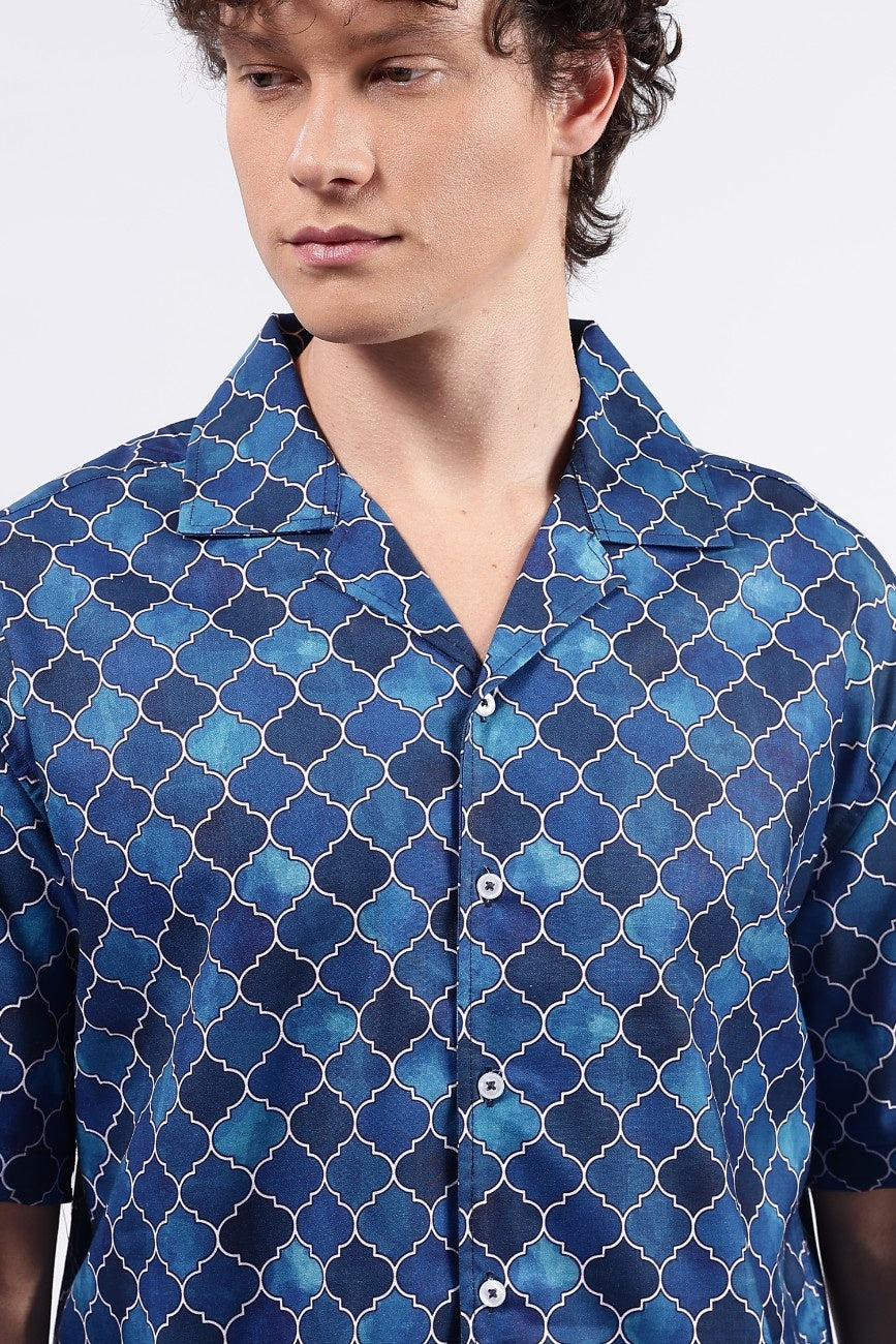 Geo Drift Cuban Shirt
