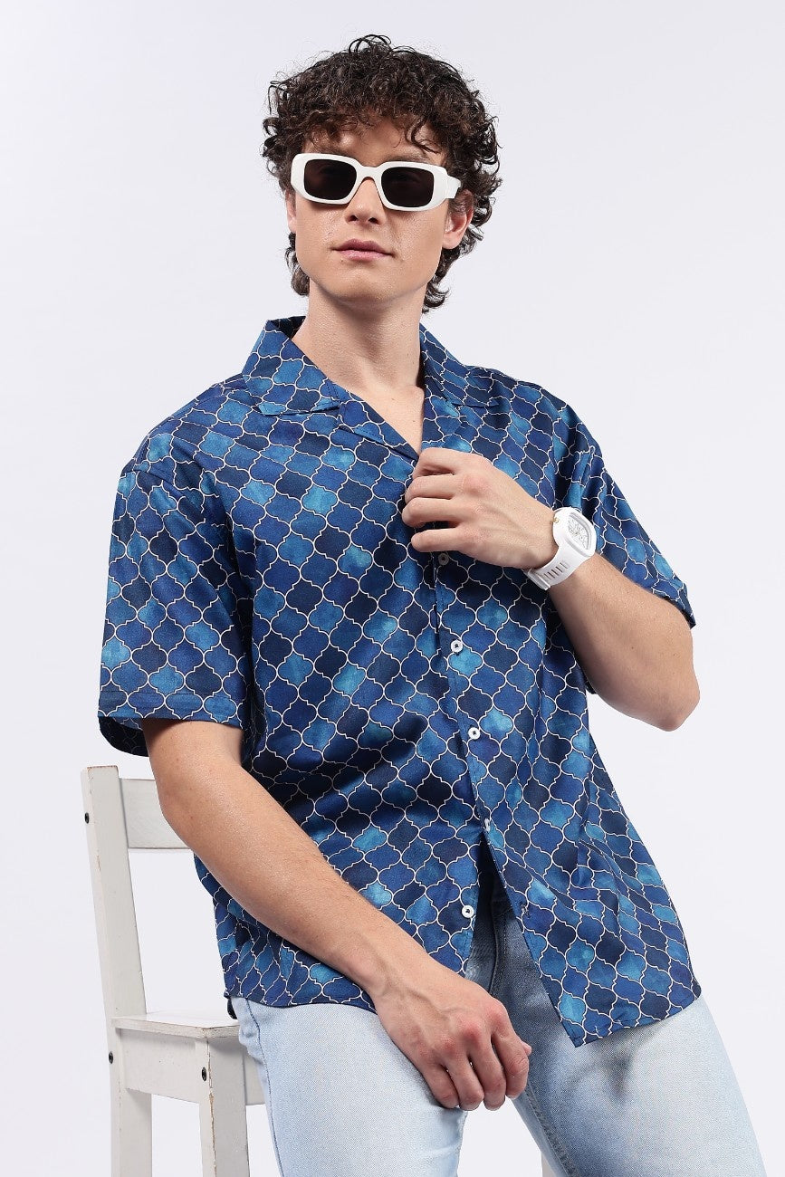 Geo Drift Cuban Shirt